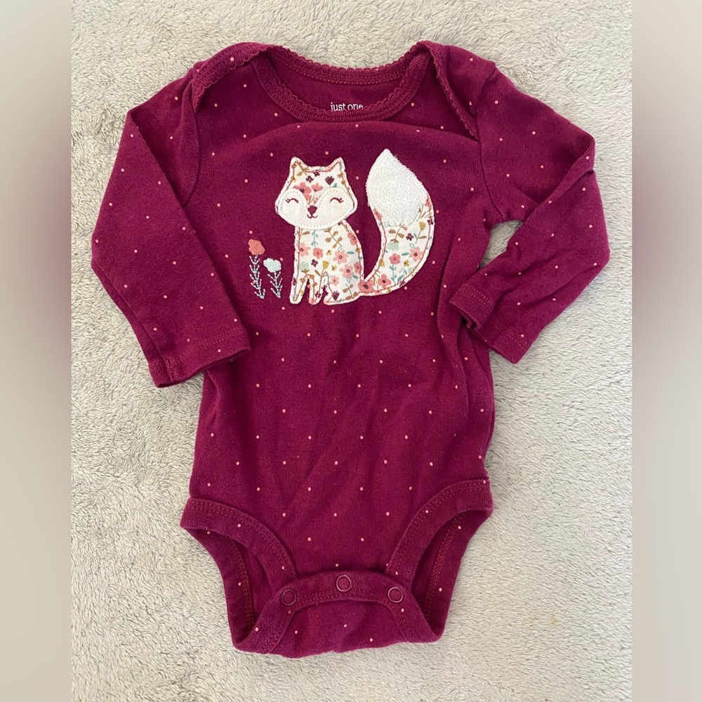 Baby Burgundy Fox Onesie